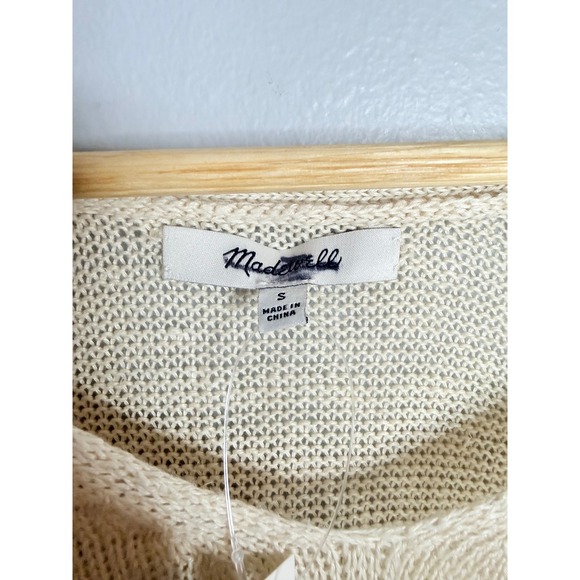 Madewell Linen V-Neck Sweater Small Beach Sand NWT - Picture 10 of 10